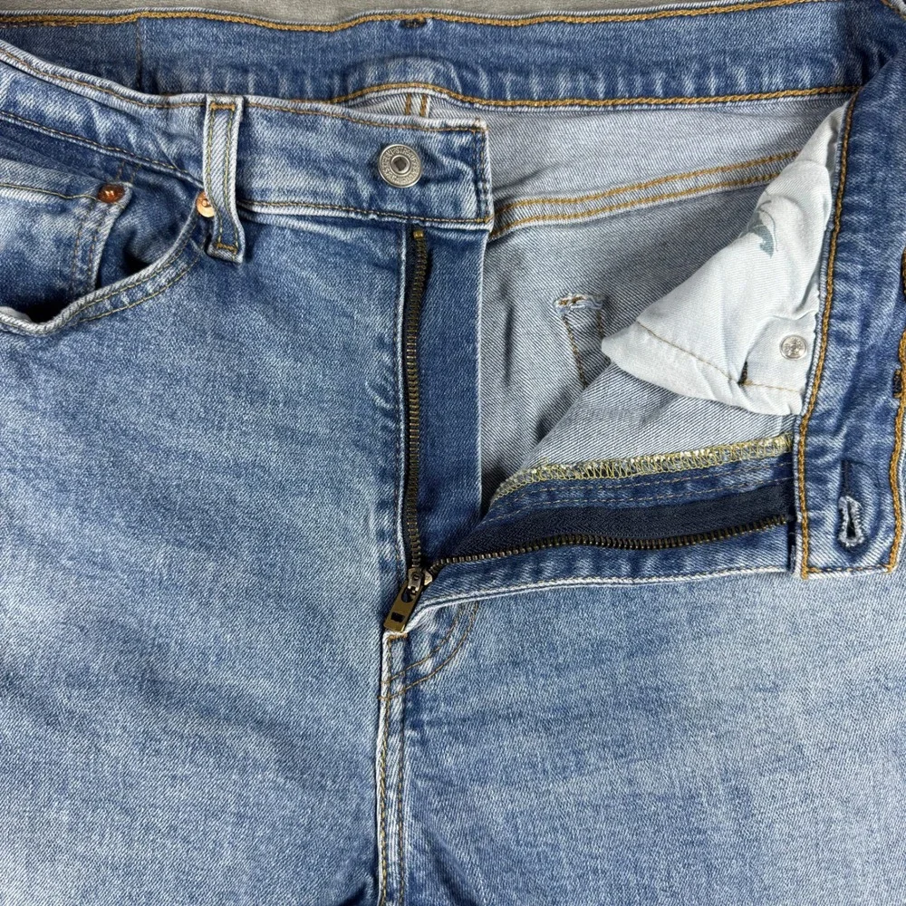 Levis 505 Regular Fit Mens Light Wash Straight Leg Jeans Blue Denim